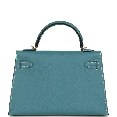 HERMÈS Hermes Kelly Sellier 20 Blue Jean Epsom Gold Hardware | Thumbnail 5 HERMÈS Hermes Kelly Sellier 20 Blue Jean Epsom Gold Hardware | Thumbnail 5