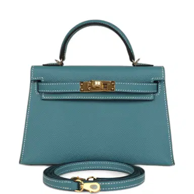 HERMÈS Hermes Kelly Sellier 20 Blue Jean Epsom Gold Hardware | Thumbnail 1 HERMÈS Hermes Kelly Sellier 20 Blue Jean Epsom Gold Hardware | Thumbnail 1