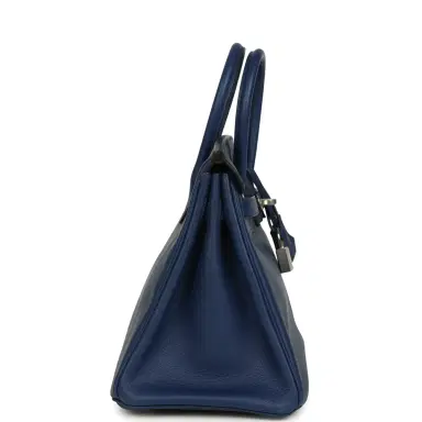 HERMÈS Pre-owned Hermes Birkin 25 Bleu Saphir Swift Palladium Hardware | Thumbnail 4 HERMÈS Pre-owned Hermes Birkin 25 Bleu Saphir Swift Palladium Hardware | Thumbnail 4