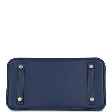 HERMÈS Pre-owned Hermes Birkin 25 Bleu Saphir Swift Palladium Hardware | Thumbnail 6 HERMÈS Pre-owned Hermes Birkin 25 Bleu Saphir Swift Palladium Hardware | Thumbnail 6
