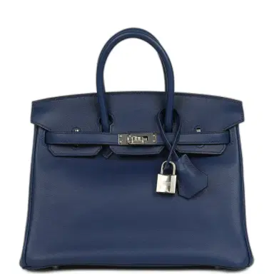 HERMÈS Pre-owned Hermes Birkin 25 Bleu Saphir Swift Palladium Hardware | Thumbnail 1 HERMÈS Pre-owned Hermes Birkin 25 Bleu Saphir Swift Palladium Hardware | Thumbnail 1