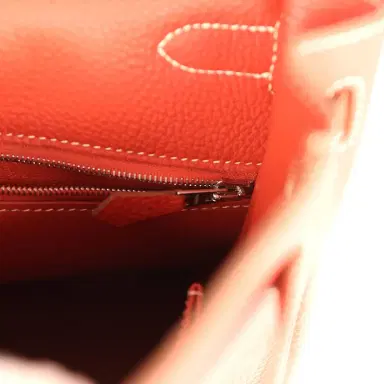 HERMÈS Pre-owned Hermes Retourne Kelly 35 Sanguine Clemence Palladium Hardware | Thumbnail 9 HERMÈS Pre-owned Hermes Retourne Kelly 35 Sanguine Clemence Palladium Hardware | Thumbnail 9