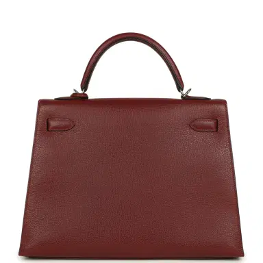 HERMÈS Vintage Hermes Kelly Sellier 32 Rouge H Vache Liegee Palladium Hardware | Thumbnail 4 HERMÈS Vintage Hermes Kelly Sellier 32 Rouge H Vache Liegee Palladium Hardware | Thumbnail 4