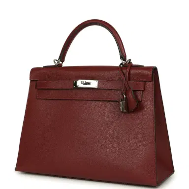 HERMÈS Vintage Hermes Kelly Sellier 32 Rouge H Vache Liegee Palladium Hardware | Thumbnail 5 HERMÈS Vintage Hermes Kelly Sellier 32 Rouge H Vache Liegee Palladium Hardware | Thumbnail 5
