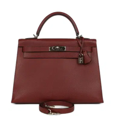 HERMÈS Vintage Hermes Kelly Sellier 32 Rouge H Vache Liegee Palladium Hardware | Thumbnail 1 HERMÈS Vintage Hermes Kelly Sellier 32 Rouge H Vache Liegee Palladium Hardware | Thumbnail 1