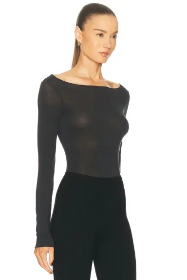 Skims Sheer Modal Long Sleeve Boatneck T-Shirt | Thumbnail 2 Skims Sheer Modal Long Sleeve Boatneck T-Shirt | Thumbnail 2