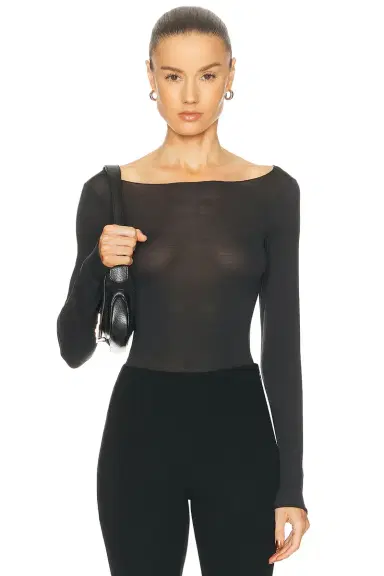 Skims Sheer Modal Long Sleeve Boatneck T-Shirt | Thumbnail 1 Skims Sheer Modal Long Sleeve Boatneck T-Shirt | Thumbnail 1