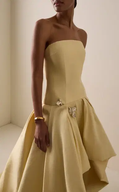Monique Lhuillier Strapless High-Low Cotton-Blend Mikado Ball Gown | Thumbnail 3 Monique Lhuillier Strapless High-Low Cotton-Blend Mikado Ball Gown | Thumbnail 3