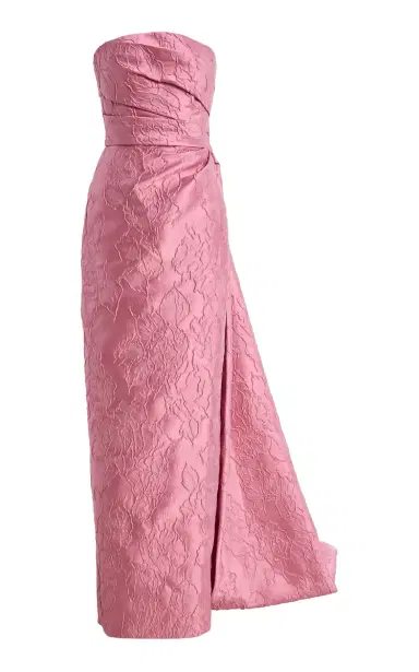 Monique Lhuillier Draped Cotton-Blend Jacquard Gown | Thumbnail 1 Monique Lhuillier Draped Cotton-Blend Jacquard Gown | Thumbnail 1