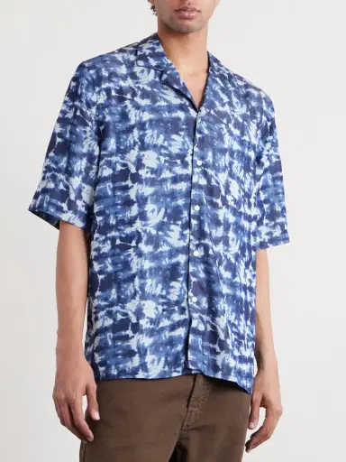 OFFICINE GÉNÉRALE Eren Camp-Collar Tie-Dyed Lyocell Shirt - Men | Thumbnail 3 OFFICINE GÉNÉRALE Eren Camp-Collar Tie-Dyed Lyocell Shirt - Men | Thumbnail 3