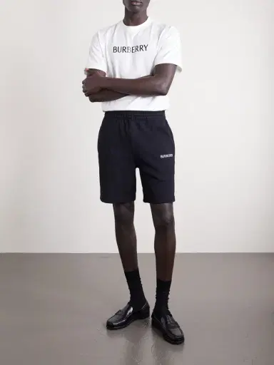 Burberry Logo-Print Straight-Leg Cotton-Jersey Shorts - Men | Thumbnail 2 Burberry Logo-Print Straight-Leg Cotton-Jersey Shorts - Men | Thumbnail 2