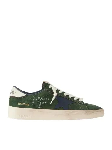 Golden Goose Stardan Distressed Leather-Trimmed Suede Sneakers - Men | Thumbnail 1 Golden Goose Stardan Distressed Leather-Trimmed Suede Sneakers - Men | Thumbnail 1