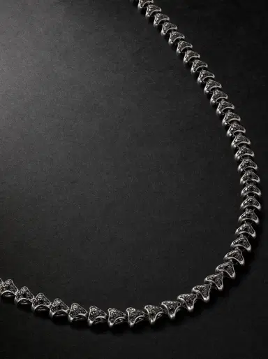 David Yurman Armory Sterling Silver Diamond Necklace - Men | Thumbnail 1 David Yurman Armory Sterling Silver Diamond Necklace - Men | Thumbnail 1