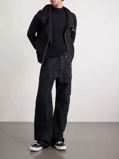Rick Owens Geth Straight-Leg Cotton-Blend Canvas Cargo Trousers - Men | Thumbnail 2 Rick Owens Geth Straight-Leg Cotton-Blend Canvas Cargo Trousers - Men | Thumbnail 2