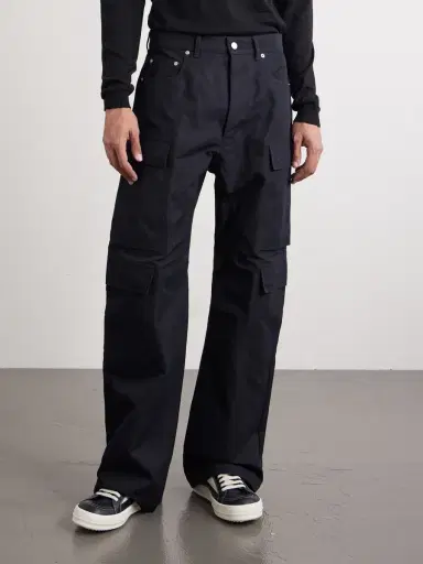 Rick Owens Geth Straight-Leg Cotton-Blend Canvas Cargo Trousers - Men | Thumbnail 3 Rick Owens Geth Straight-Leg Cotton-Blend Canvas Cargo Trousers - Men | Thumbnail 3
