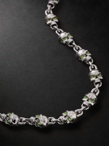 Alex Moss New York Dead Head 14-Karat White Gold Diamond Chain Necklace - Men | Thumbnail 4 Alex Moss New York Dead Head 14-Karat White Gold Diamond Chain Necklace - Men | Thumbnail 4