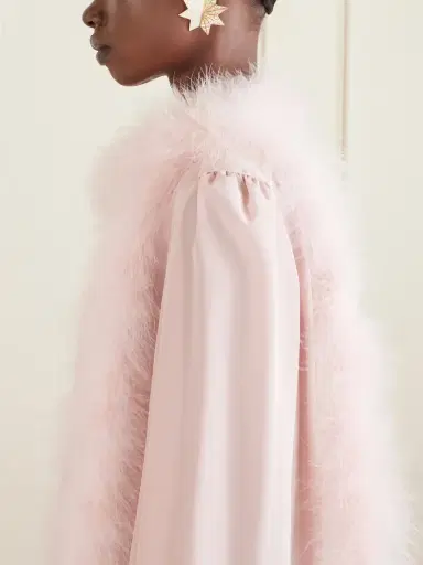 Valentino Garavani Feather-trimmed Silk Crepe De Chine Blouse | Thumbnail 5 Valentino Garavani Feather-trimmed Silk Crepe De Chine Blouse | Thumbnail 5
