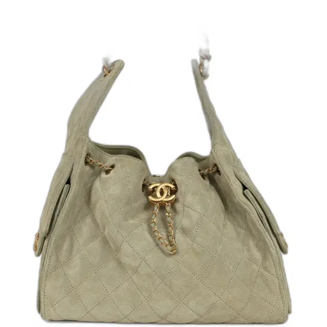Pre-owned Chanel Small 25 Hobo Bag Olive Green Suede Antique Gold Hardware Pre-owned Chanel Small 25 Hobo Bag Olive Green Suede Antique Gold Hardware