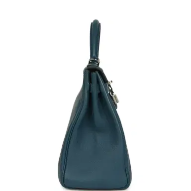 HERMÈS Pre-owned Hermes Kelly Retourne 32 Bleu De Malte Swift Palladium Hardware | Thumbnail 4 HERMÈS Pre-owned Hermes Kelly Retourne 32 Bleu De Malte Swift Palladium Hardware | Thumbnail 4