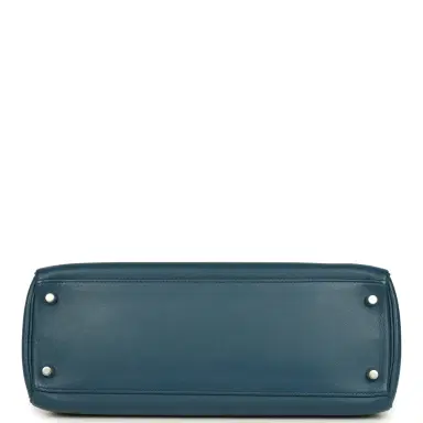 HERMÈS Pre-owned Hermes Kelly Retourne 32 Bleu De Malte Swift Palladium Hardware | Thumbnail 6 HERMÈS Pre-owned Hermes Kelly Retourne 32 Bleu De Malte Swift Palladium Hardware | Thumbnail 6