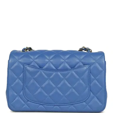 Chanel Preowned Chanel Mini Rectangular Hollywood Charms Flap Bag Blue Lambskin Light Gold Hardware | Thumbnail 4 Chanel Preowned Chanel Mini Rectangular Hollywood Charms Flap Bag Blue Lambskin Light Gold Hardware | Thumbnail 4