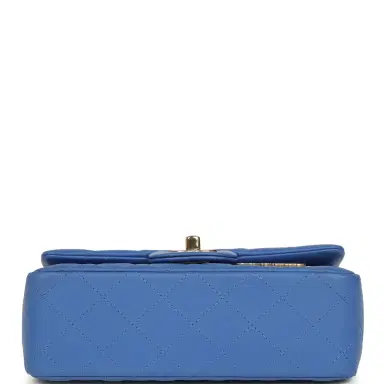 Chanel Preowned Chanel Mini Rectangular Hollywood Charms Flap Bag Blue Lambskin Light Gold Hardware | Thumbnail 6 Chanel Preowned Chanel Mini Rectangular Hollywood Charms Flap Bag Blue Lambskin Light Gold Hardware | Thumbnail 6