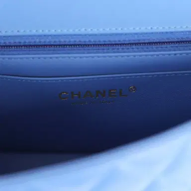 Chanel Preowned Chanel Mini Rectangular Hollywood Charms Flap Bag Blue Lambskin Light Gold Hardware | Thumbnail 10 Chanel Preowned Chanel Mini Rectangular Hollywood Charms Flap Bag Blue Lambskin Light Gold Hardware | Thumbnail 10
