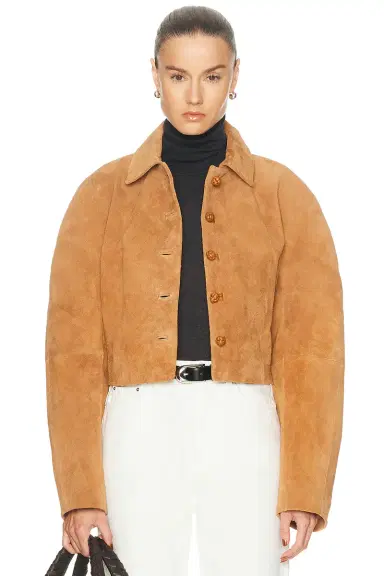 RÓHE Rounded Textured Suede Jacket | Thumbnail 1 RÓHE Rounded Textured Suede Jacket | Thumbnail 1