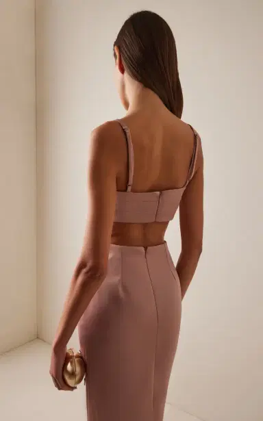 Alexis Mili Beaded Satin Crop Top | Thumbnail 4 Alexis Mili Beaded Satin Crop Top | Thumbnail 4