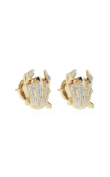 Yvonne Léon Pair Of Mini Chips Gold Shell Crab | Thumbnail 3 Yvonne Léon Pair Of Mini Chips Gold Shell Crab | Thumbnail 3
