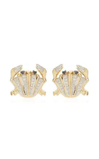 Yvonne Léon Pair Of Mini Chips Gold Shell Crab | Thumbnail 4 Yvonne Léon Pair Of Mini Chips Gold Shell Crab | Thumbnail 4