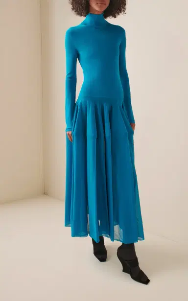 ALAÏA Peplum Jersey Maxi Dress | Thumbnail 2 ALAÏA Peplum Jersey Maxi Dress | Thumbnail 2