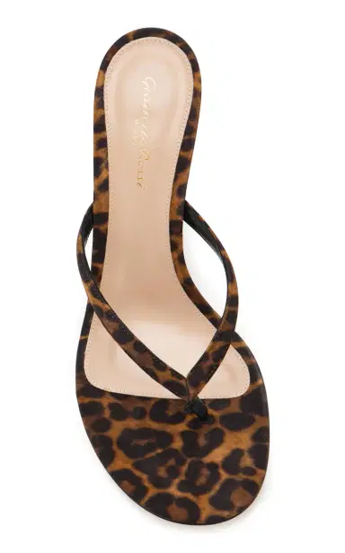 Gianvito Rossi Calypso Leopard-Print Suede Sandals | Thumbnail 3 Gianvito Rossi Calypso Leopard-Print Suede Sandals | Thumbnail 3