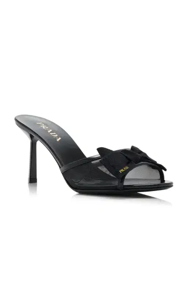 Prada Bow-Detailed Mesh Mules | Thumbnail 4 Prada Bow-Detailed Mesh Mules | Thumbnail 4