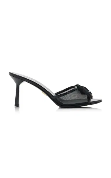Prada Bow-Detailed Mesh Mules | Thumbnail 1 Prada Bow-Detailed Mesh Mules | Thumbnail 1
