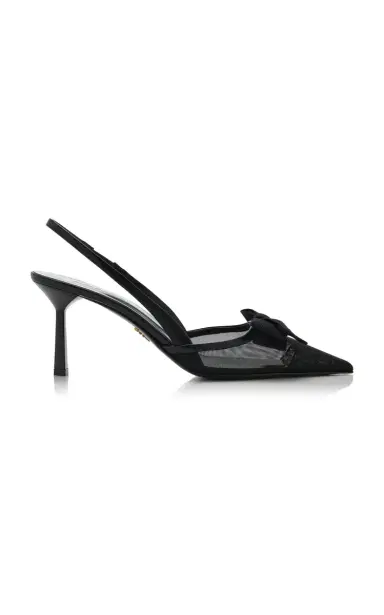 Prada Bow-Detailed Mesh Slingback Pumps | Thumbnail 6 Prada Bow-Detailed Mesh Slingback Pumps | Thumbnail 6