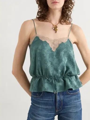 Chloé Lace-trimmed Silk-jacquard Camisole | Thumbnail 3 Chloé Lace-trimmed Silk-jacquard Camisole | Thumbnail 3