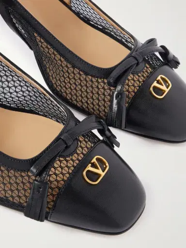 Valentino Garavani Valet Du Roi 60 Tasseled Leather And Mesh Slingback Pumps | Thumbnail 4 Valentino Garavani Valet Du Roi 60 Tasseled Leather And Mesh Slingback Pumps | Thumbnail 4