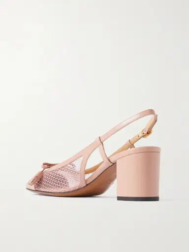 Valentino Garavani Valet Du Roi 60 Tasseled Leather And Mesh Slingback Pumps | Thumbnail 3 Valentino Garavani Valet Du Roi 60 Tasseled Leather And Mesh Slingback Pumps | Thumbnail 3