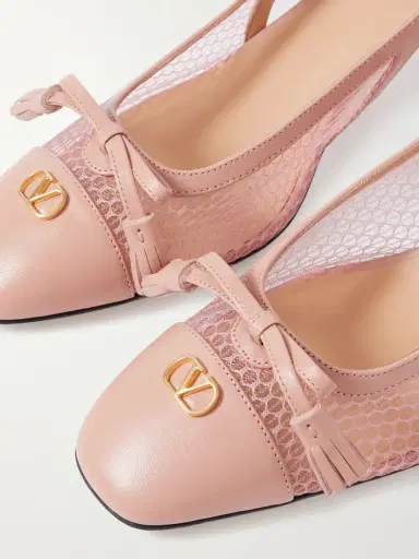 Valentino Garavani Valet Du Roi 60 Tasseled Leather And Mesh Slingback Pumps | Thumbnail 4 Valentino Garavani Valet Du Roi 60 Tasseled Leather And Mesh Slingback Pumps | Thumbnail 4