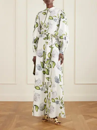 Oscar de la Renta Belted Floral-print Cotton-poplin Dress | Thumbnail 2 Oscar de la Renta Belted Floral-print Cotton-poplin Dress | Thumbnail 2