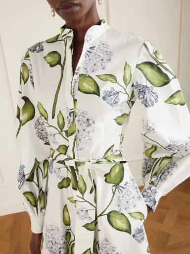 Oscar de la Renta Belted Floral-print Cotton-poplin Dress | Thumbnail 4 Oscar de la Renta Belted Floral-print Cotton-poplin Dress | Thumbnail 4
