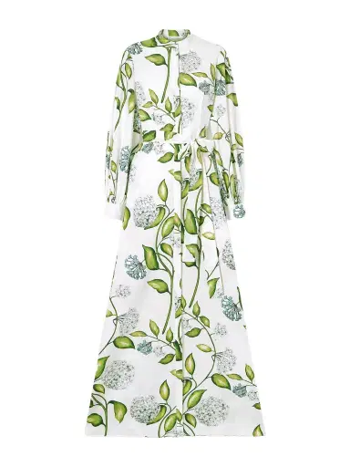 Oscar de la Renta Belted Floral-print Cotton-poplin Dress | Thumbnail 1 Oscar de la Renta Belted Floral-print Cotton-poplin Dress | Thumbnail 1