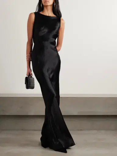 Abadia Draped Hammered-satin Gown | Thumbnail 3 Abadia Draped Hammered-satin Gown | Thumbnail 3