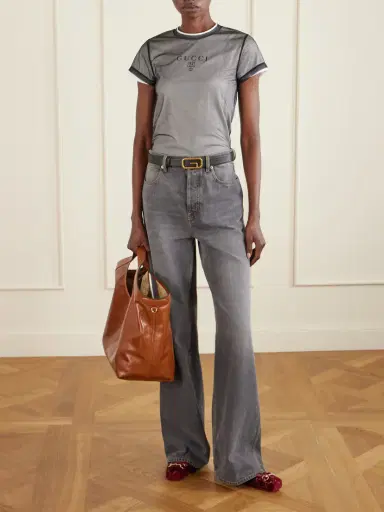 Gucci Layered Printed Tulle And Cotton And Modal-blend Jersey T-shirt | Thumbnail 2 Gucci Layered Printed Tulle And Cotton And Modal-blend Jersey T-shirt | Thumbnail 2