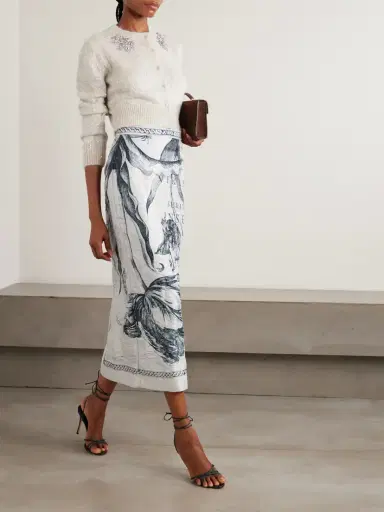 Erdem Printed Crinkled-satin Midi Skirt | Thumbnail 2 Erdem Printed Crinkled-satin Midi Skirt | Thumbnail 2