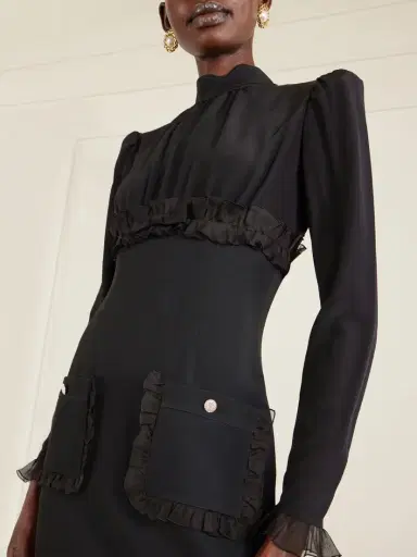 Alessandra Rich Ruffled Silk-organza And Cady Mini Dress | Thumbnail 4 Alessandra Rich Ruffled Silk-organza And Cady Mini Dress | Thumbnail 4