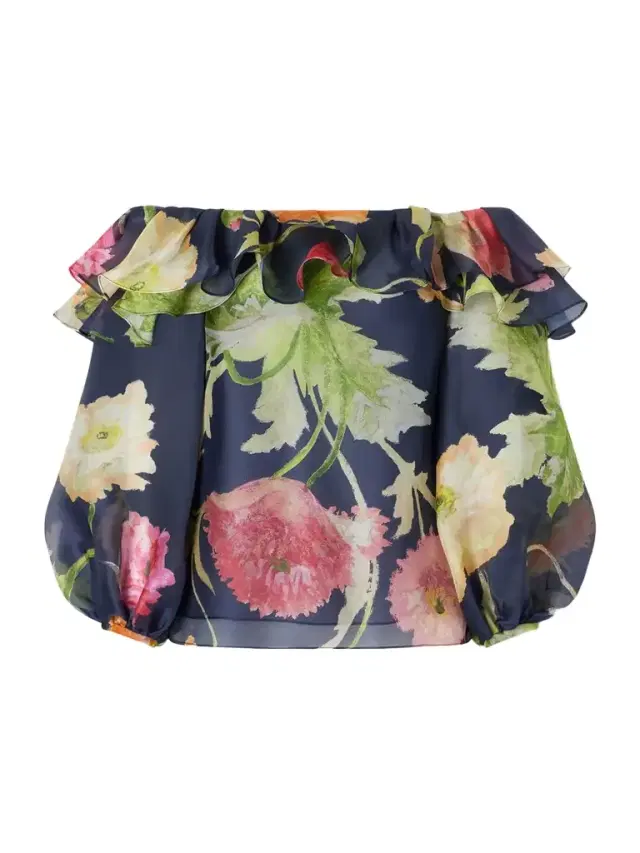 Off-the-shoulder Floral-print Silk-organza Top Off-the-shoulder Floral-print Silk-organza Top