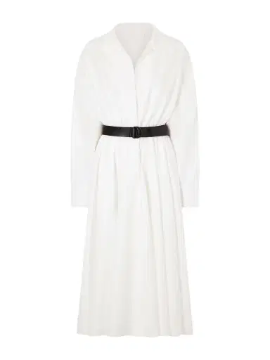 Norma Kamali Belted Gathered Shell Maxi Dress | Thumbnail 1 Norma Kamali Belted Gathered Shell Maxi Dress | Thumbnail 1