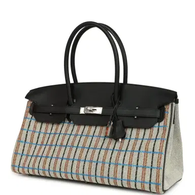 HERMÈS Hermes Shoulder Birkin Light 39 Multicolor Toile and Black Swift Palladium Hardware | Thumbnail 3 HERMÈS Hermes Shoulder Birkin Light 39 Multicolor Toile and Black Swift Palladium Hardware | Thumbnail 3